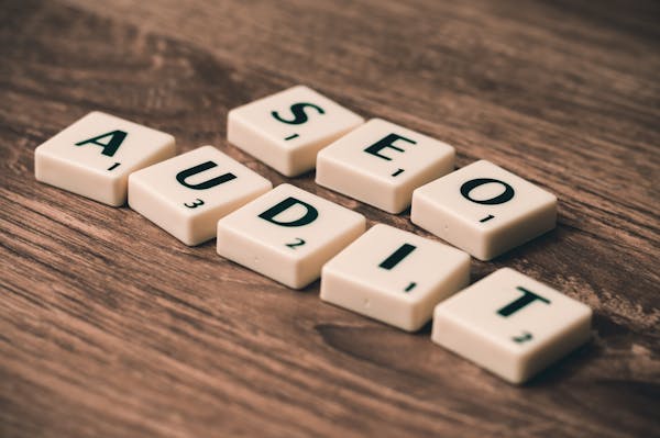 SEO audit work on desk